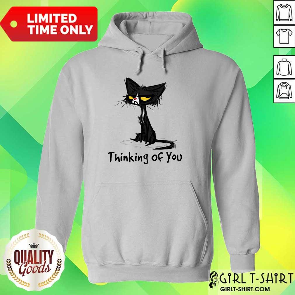 Black Cat Thinking Of You Shirt - Image 4