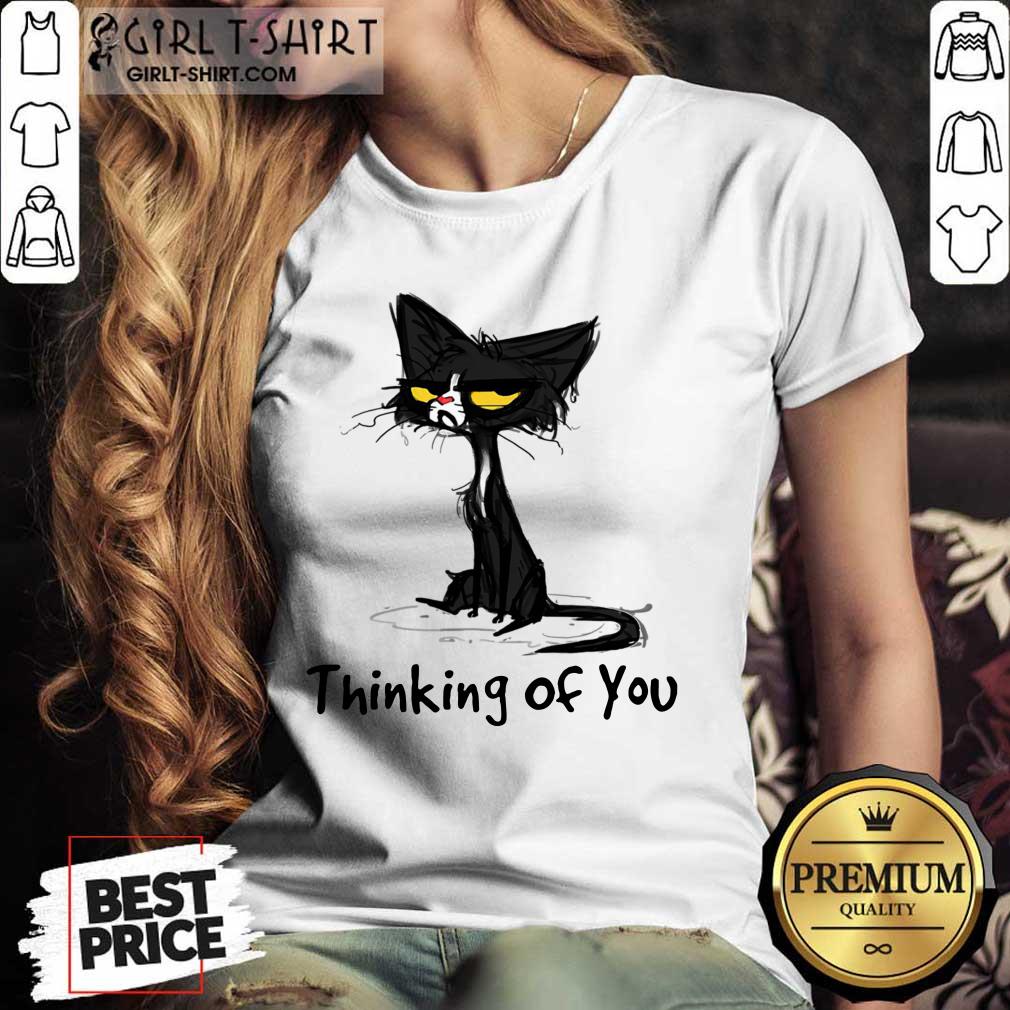 Black Cat Thinking Of You Shirt - Image 3