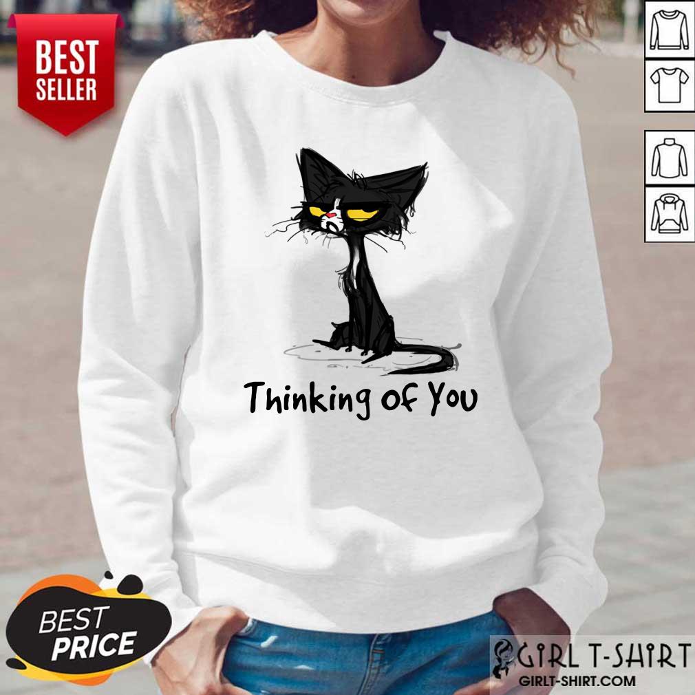 Black Cat Thinking Of You Shirt - Image 2