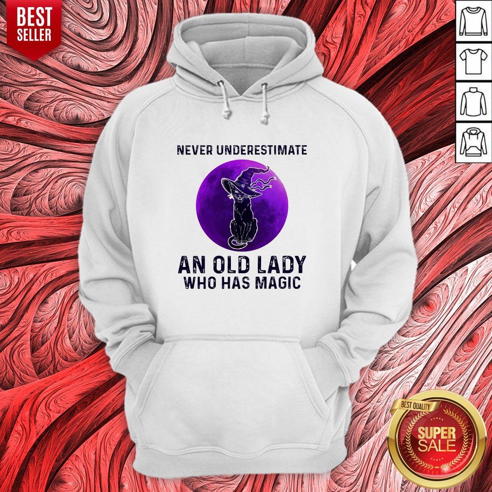 Black Cat Witch Never Underestimate An Old Lady Who Has Magic Halloween Shirt - Image 3