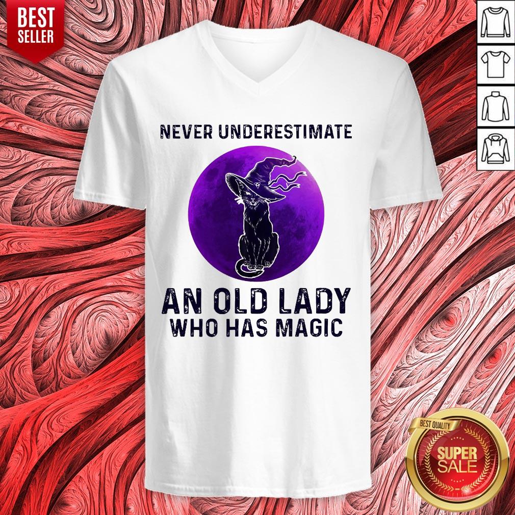 Black Cat Witch Never Underestimate An Old Lady Who Has Magic Halloween Shirt - Image 4