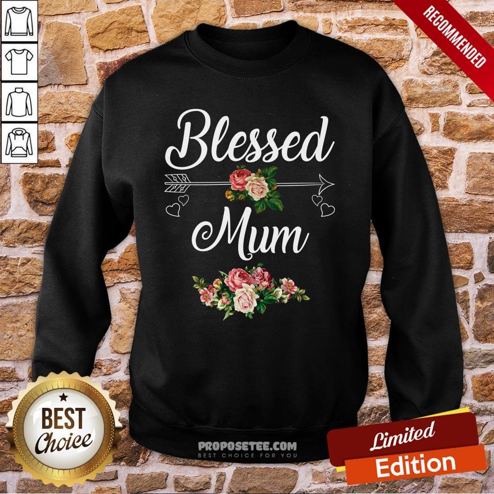 Blessed Mum Flower Mother Day Shirt - Image 4