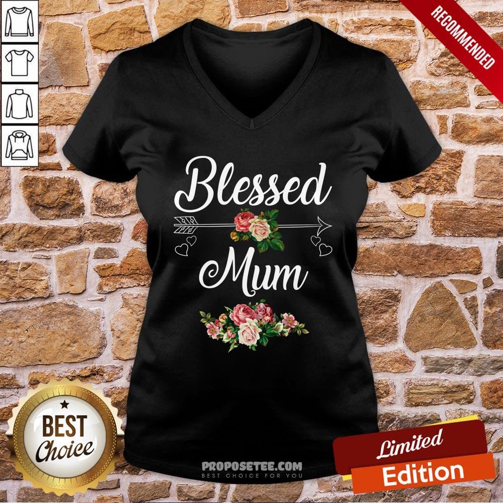 Blessed Mum Flower Mother Day Shirt - Image 2