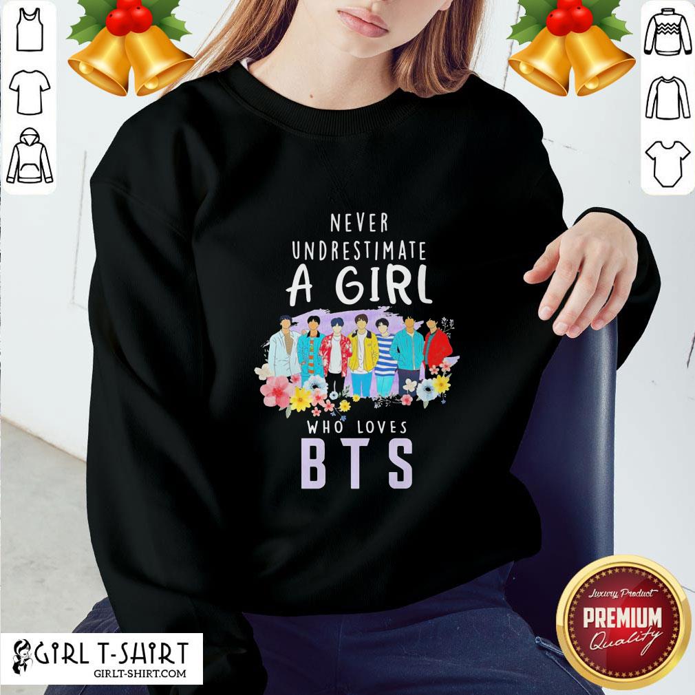 Blue Never Underestimate A Girl Who Loves BTS Shirt - Image 4