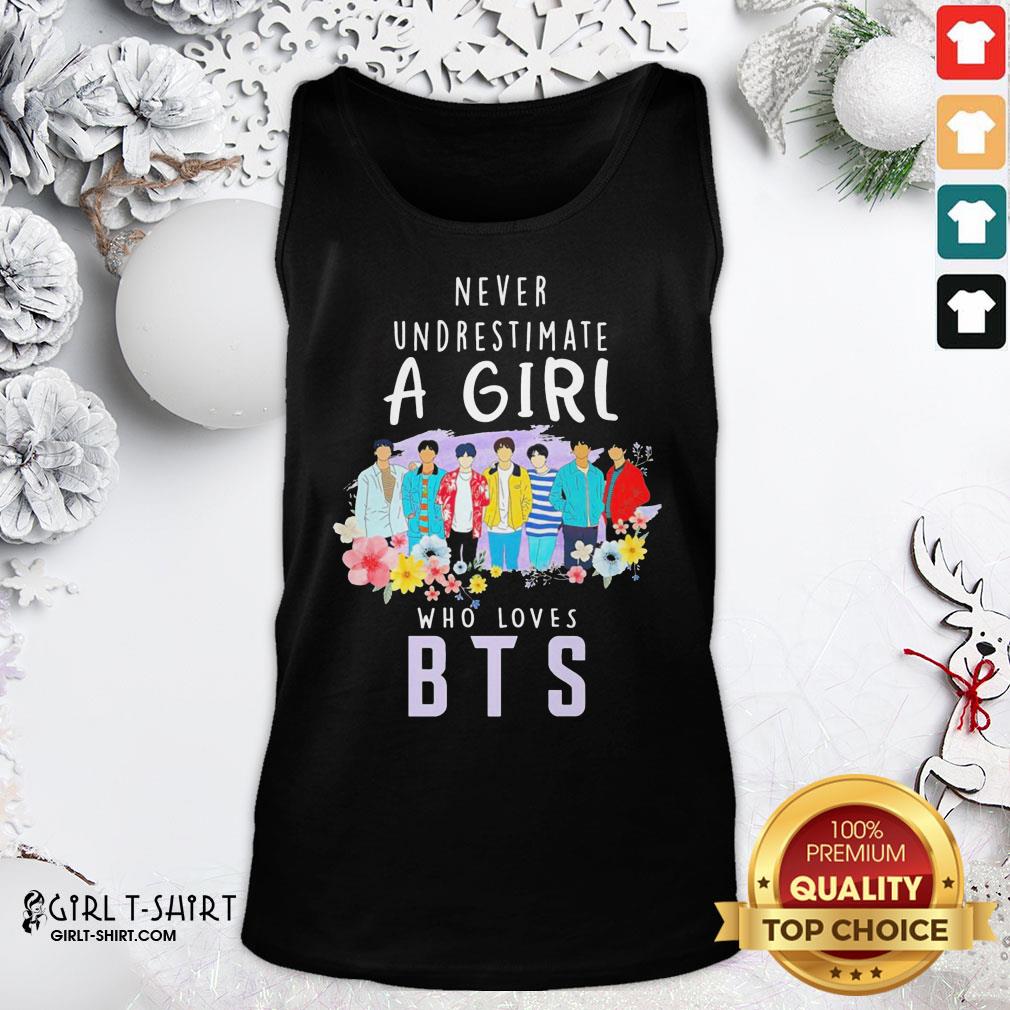 Blue Never Underestimate A Girl Who Loves BTS Shirt - Image 3
