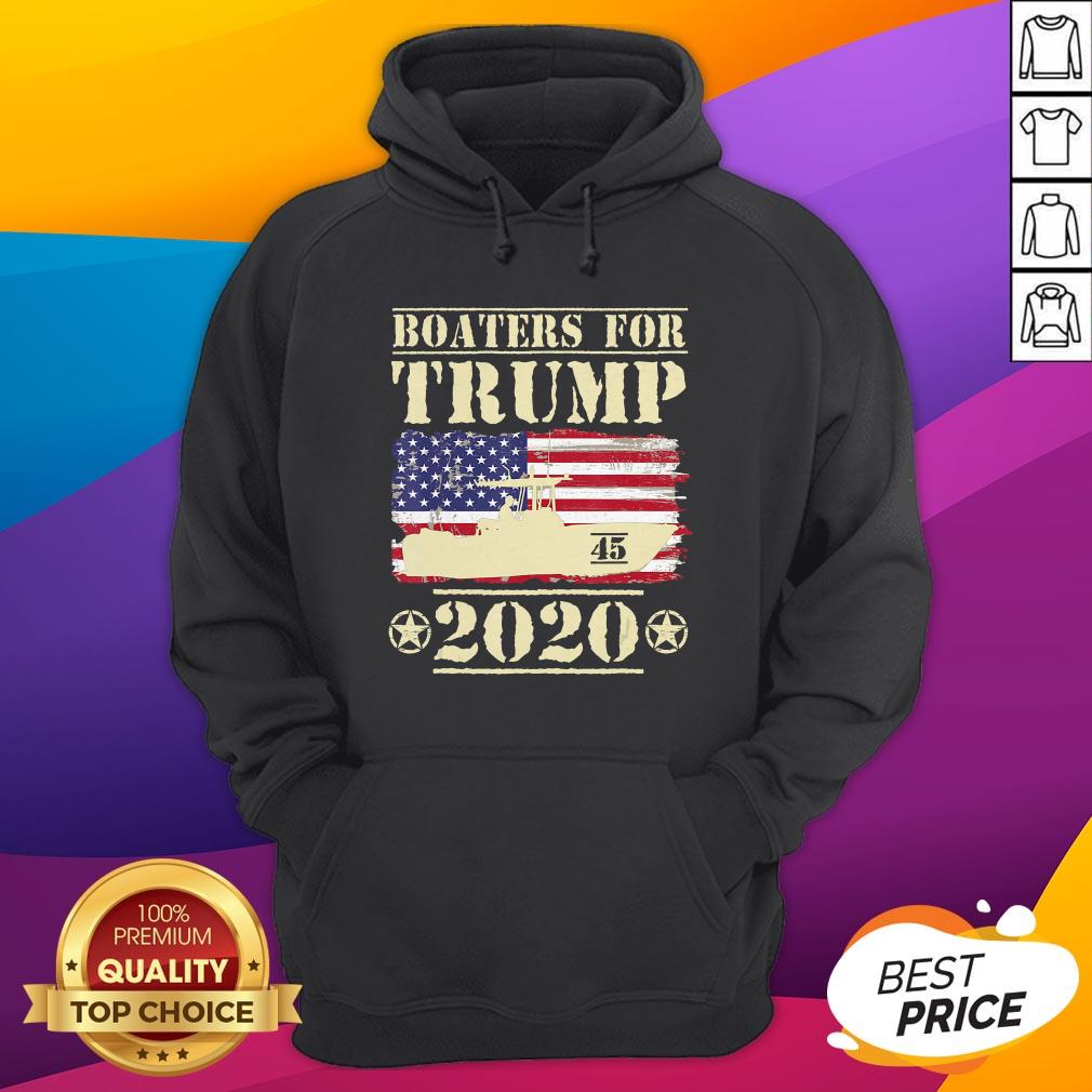 Boaters For Trump 2020 45 Vintage American Flag Boating Shirt - Image 3