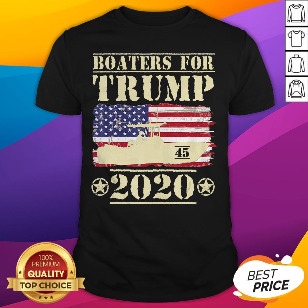 Boaters For Trump 2020 45 Vintage American Flag Boating Shirt