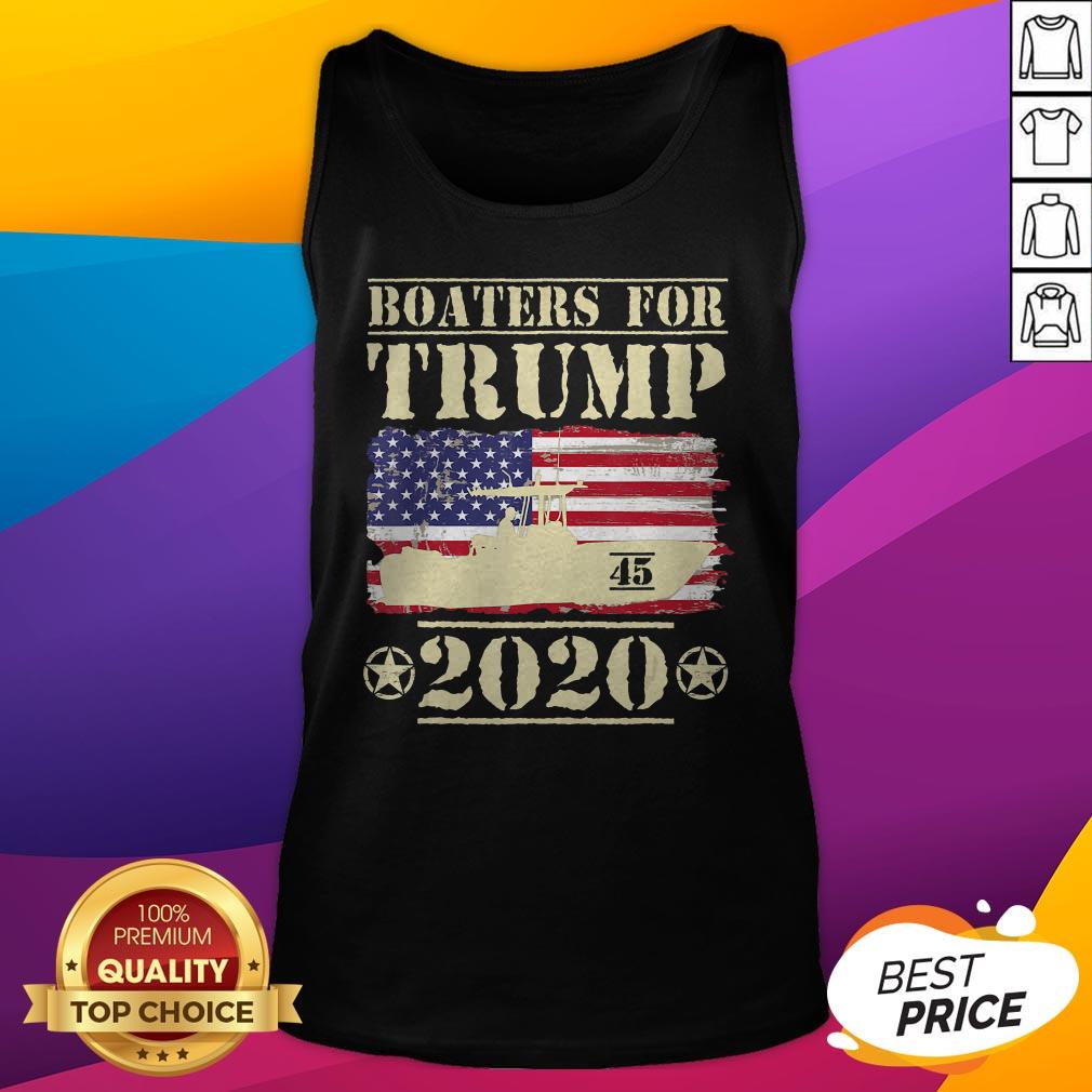 Boaters For Trump 2020 45 Vintage American Flag Boating Shirt - Image 5
