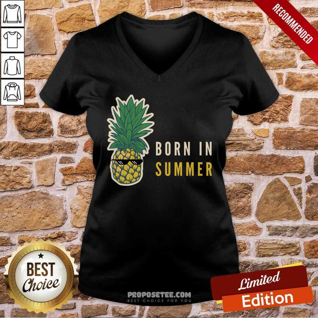 Born In Summer Pineapples Shirt - Image 2