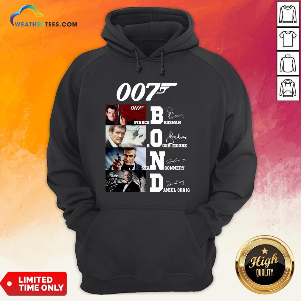 Brown James Bond 007 Pierce Brosnan Roger Moore Sean Connery Daniel Craig Signatures Shirt - Image 5