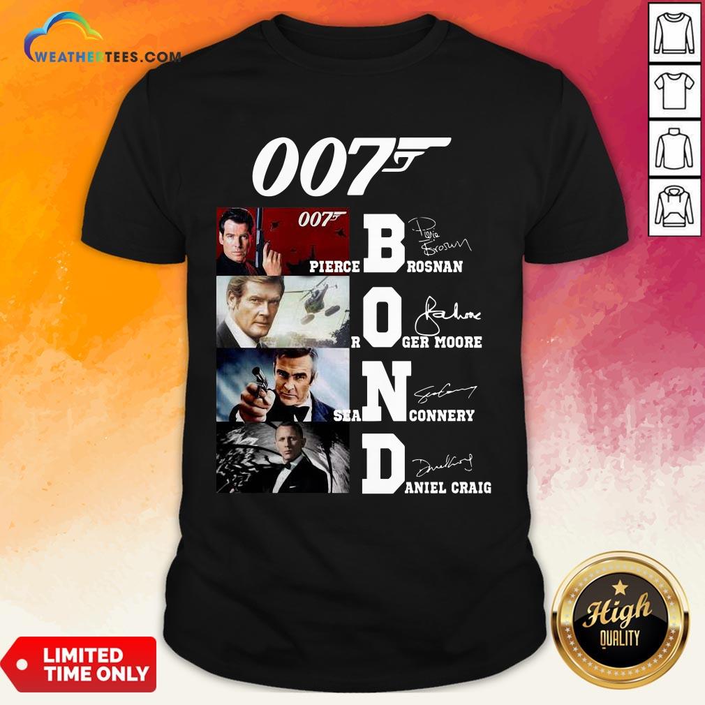Brown James Bond 007 Pierce Brosnan Roger Moore Sean Connery Daniel Craig Signatures Shirt