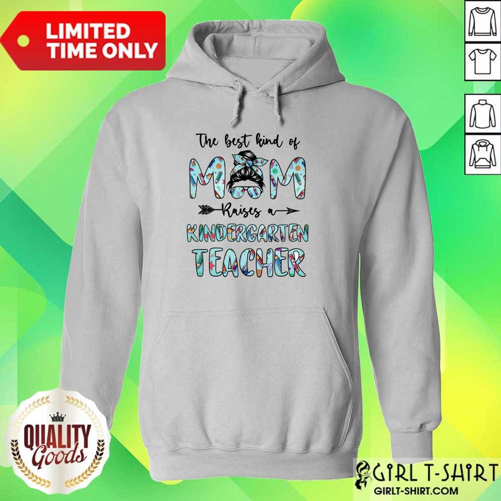 Bun Mom Raises A Kindergarten Teacher Shirt - Image 3