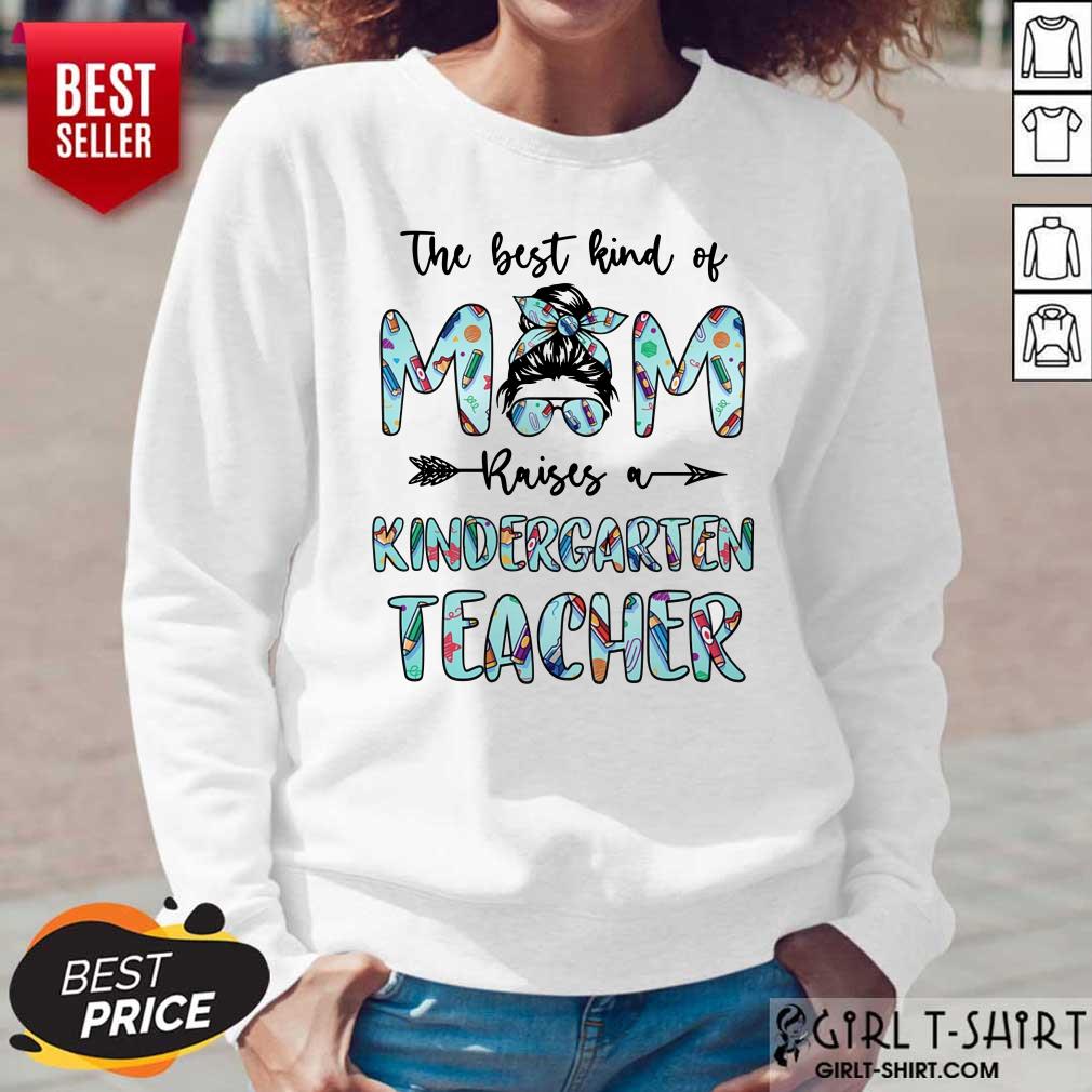 Bun Mom Raises A Kindergarten Teacher Shirt - Image 5