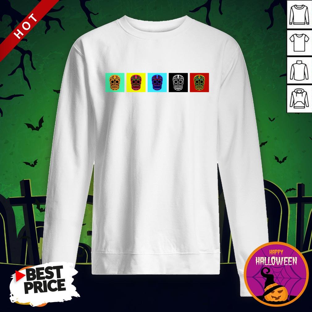 Calavera'S Multi-Color Dia De Los Muertos Day Dead Shirt - Image 4