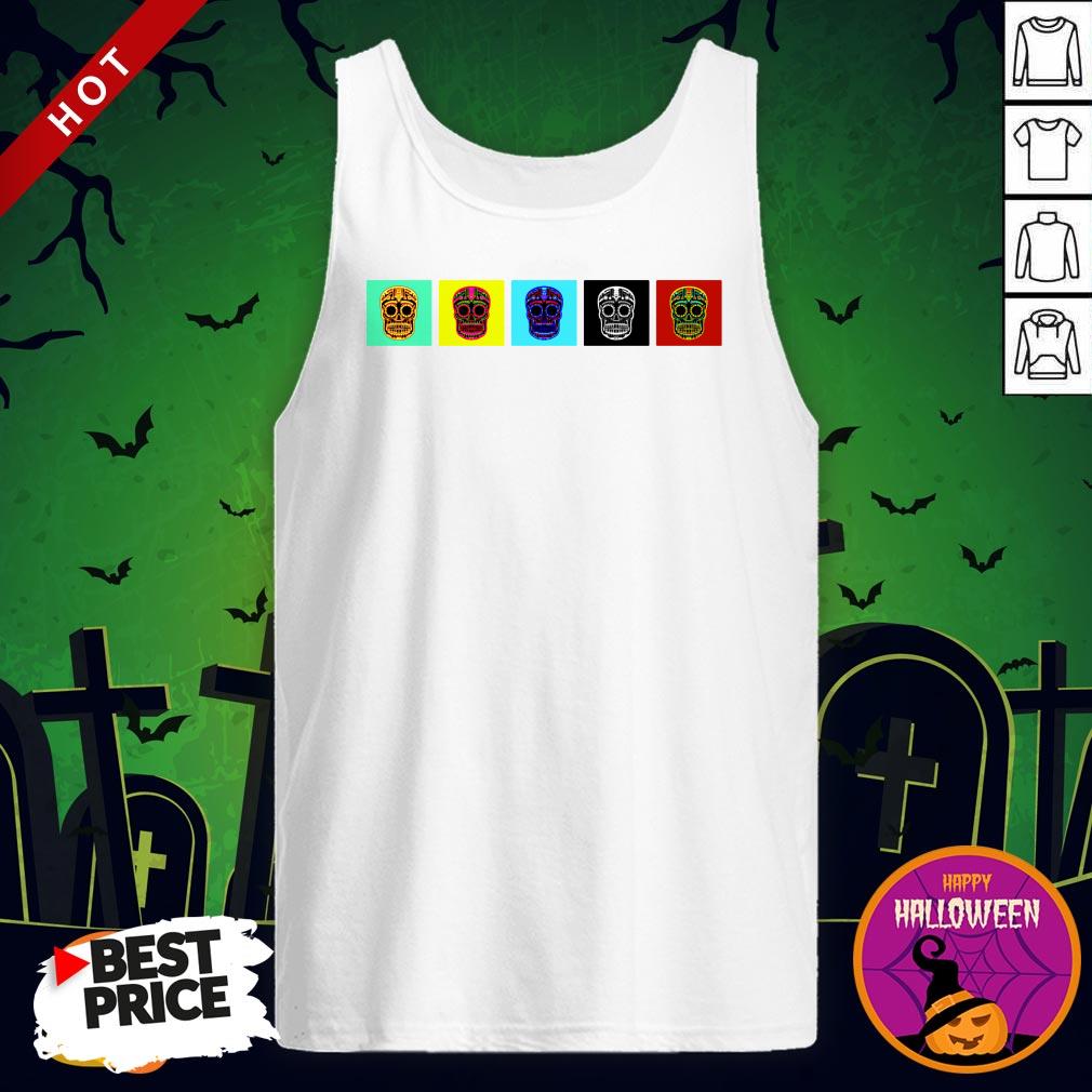 Calavera'S Multi-Color Dia De Los Muertos Day Dead Shirt - Image 3