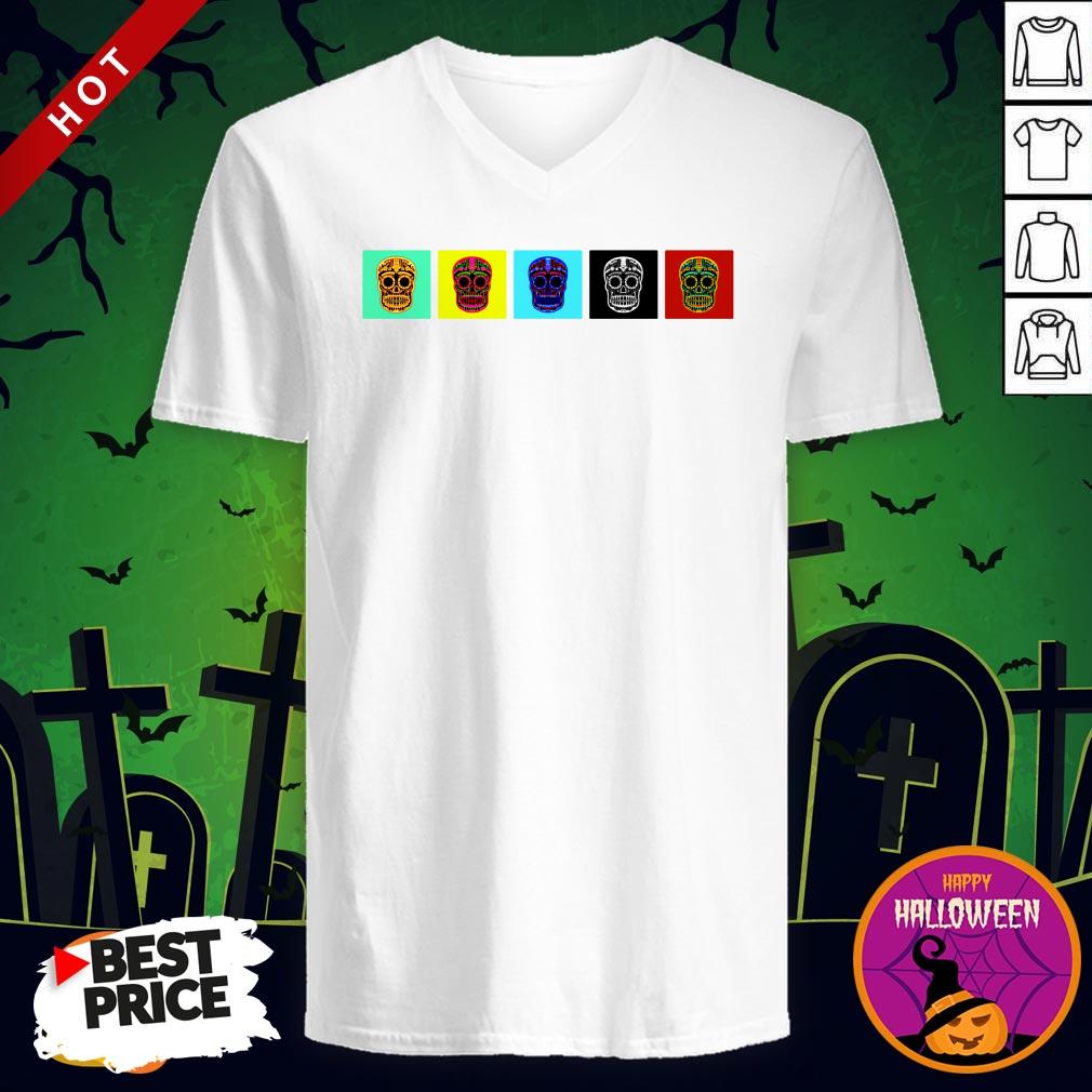 Calavera'S Multi-Color Dia De Los Muertos Day Dead Shirt - Image 2