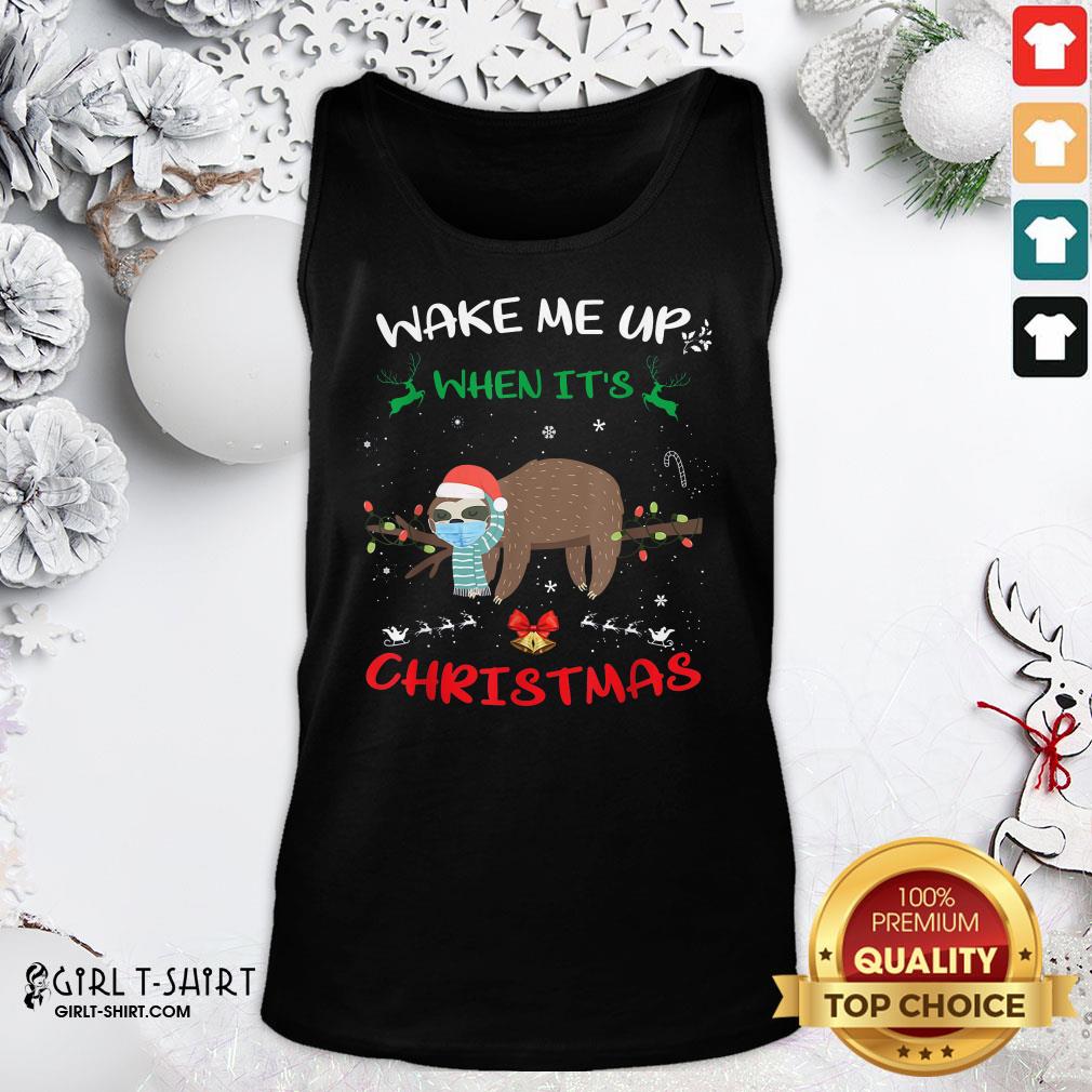 Call Sloth Wake Me Up When It’s Christmas 2020 Shirt - Image 3