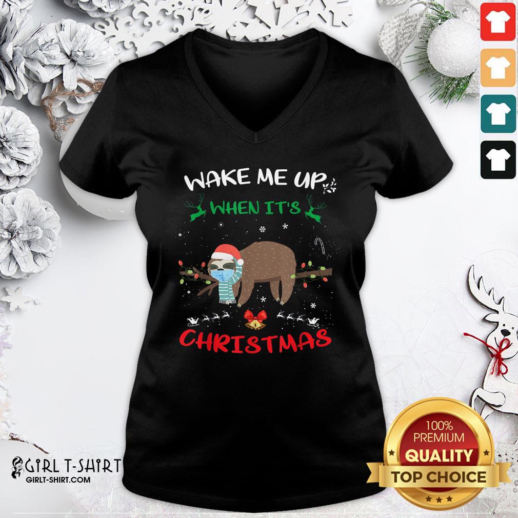 Call Sloth Wake Me Up When It’s Christmas 2020 Shirt - Image 2