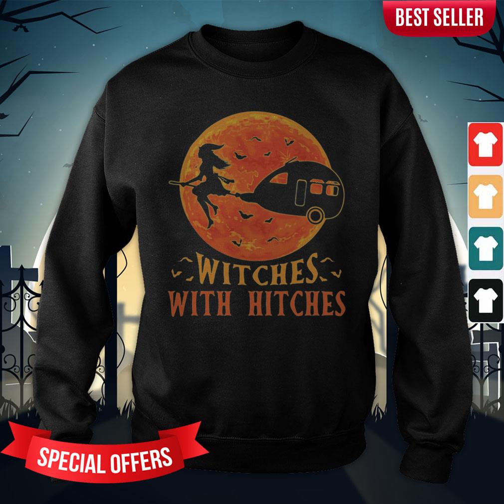 Camping Witches With Hitches Halloween Sunset Shirt - Image 4