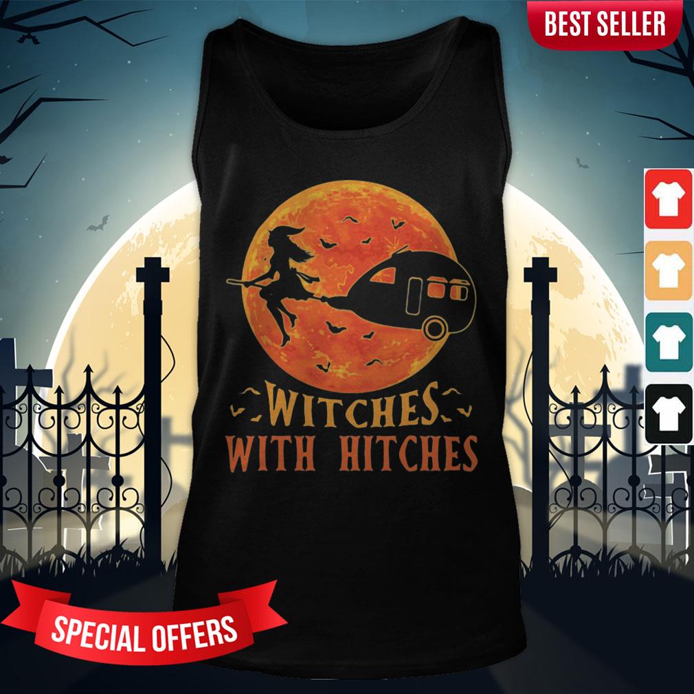 Camping Witches With Hitches Halloween Sunset Shirt - Image 3