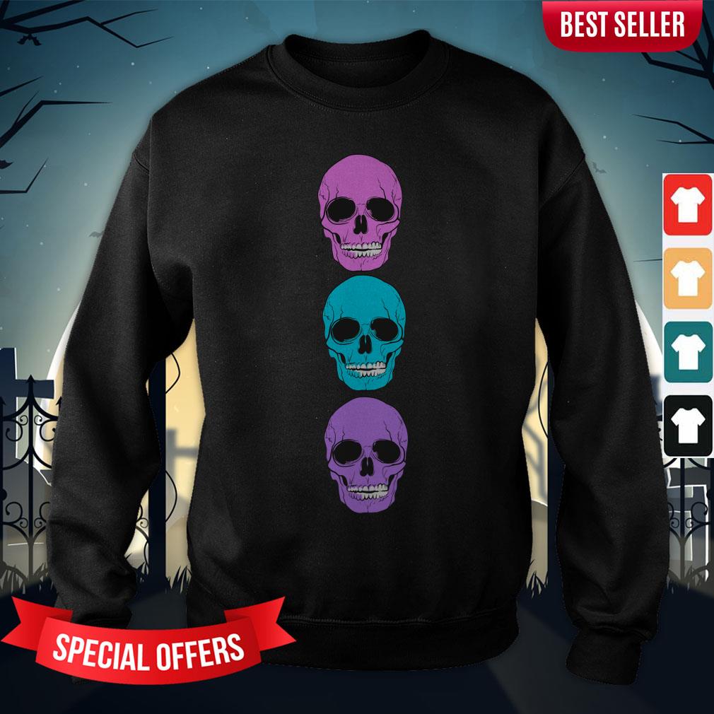 Candy Color Sugar Skulls Day Of The Dead Dia De Muertos Shirt - Image 4