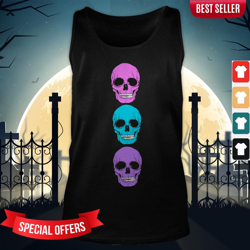 Candy Color Sugar Skulls Day Of The Dead Dia De Muertos Shirt - Image 3