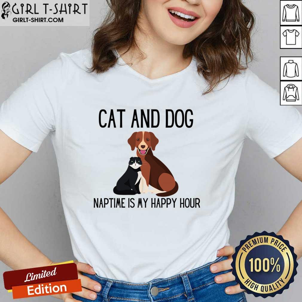 Cat And Dog Naptime Is My Happy Dog Shirt - Image 2