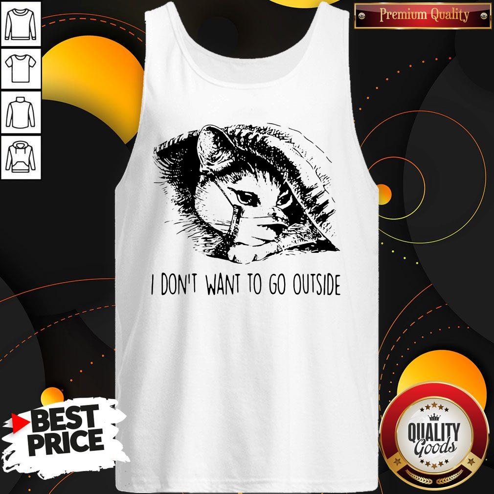 Cat Face Mask I Don'T Want To Go Outside Shirt - Image 3