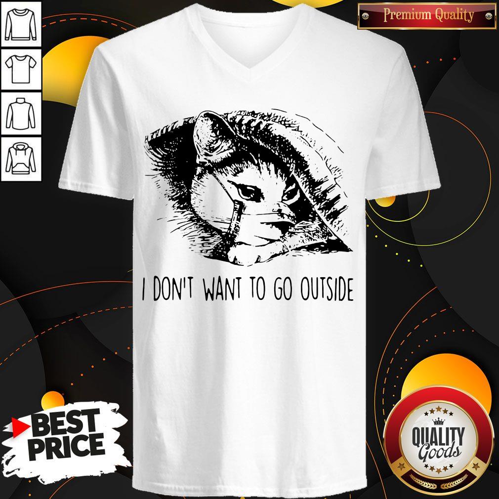 Cat Face Mask I Don'T Want To Go Outside Shirt - Image 2