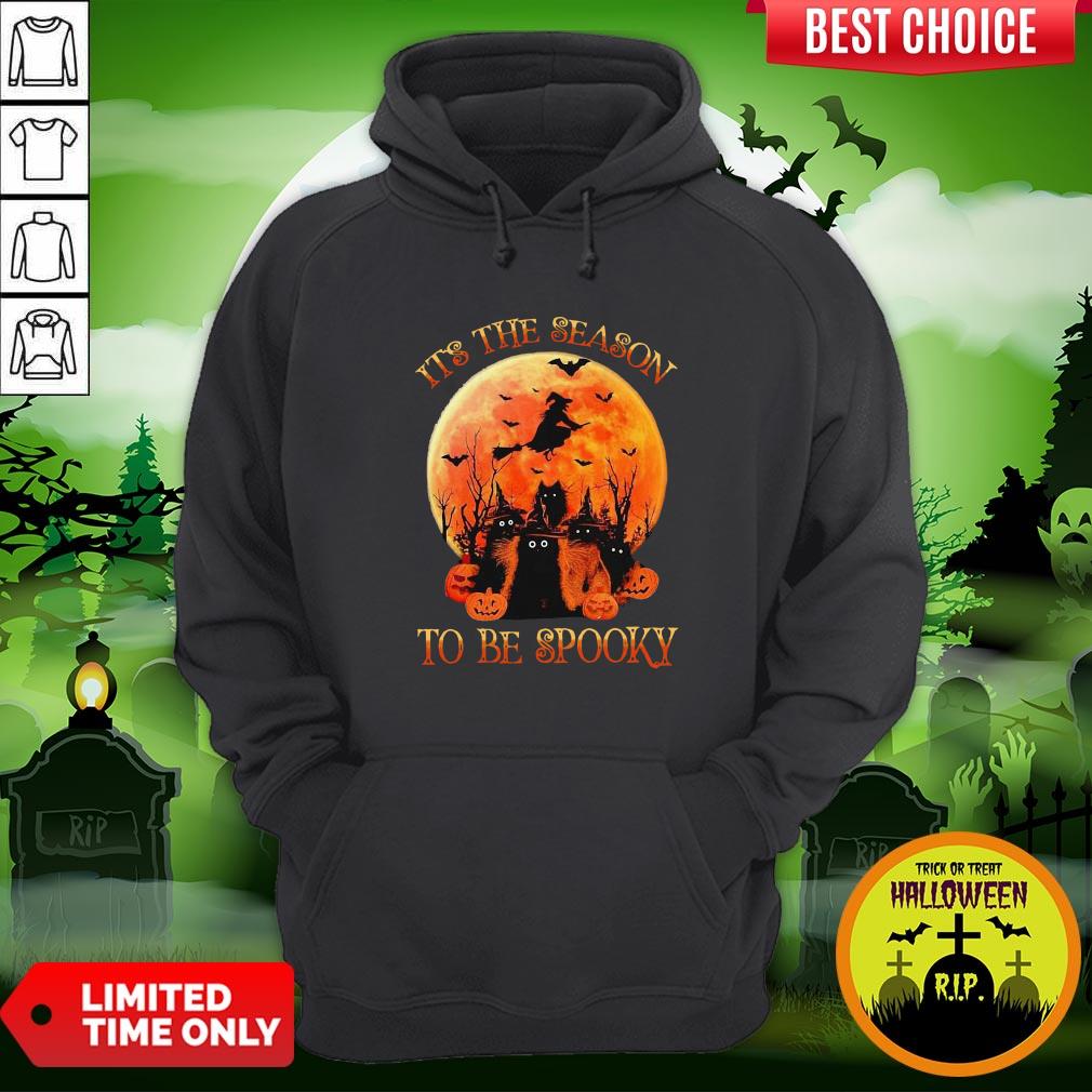 Cat It’s The Season To Be Spooky Moon Halloween Shirt - Image 5