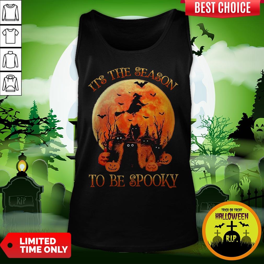 Cat It’s The Season To Be Spooky Moon Halloween Shirt - Image 3