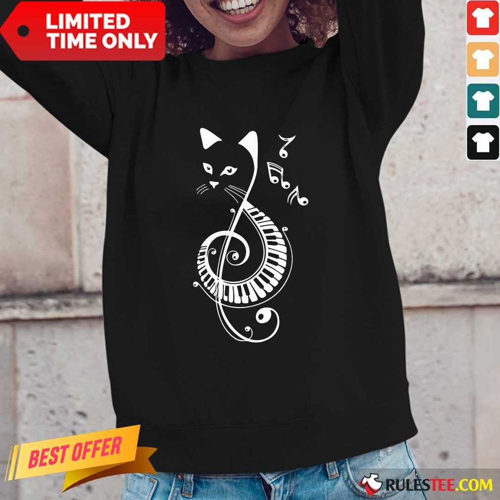 Cat Music Note Shirt - Image 2