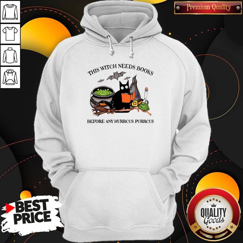 Cat This Witch Needs Books Before Any Hurrcus Purrcus Shirt - Image 5