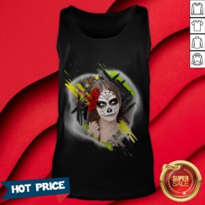 Alternative view of Catrina Sugar Skull Woman Dia De Los Muertos Day Of Dead Shirt