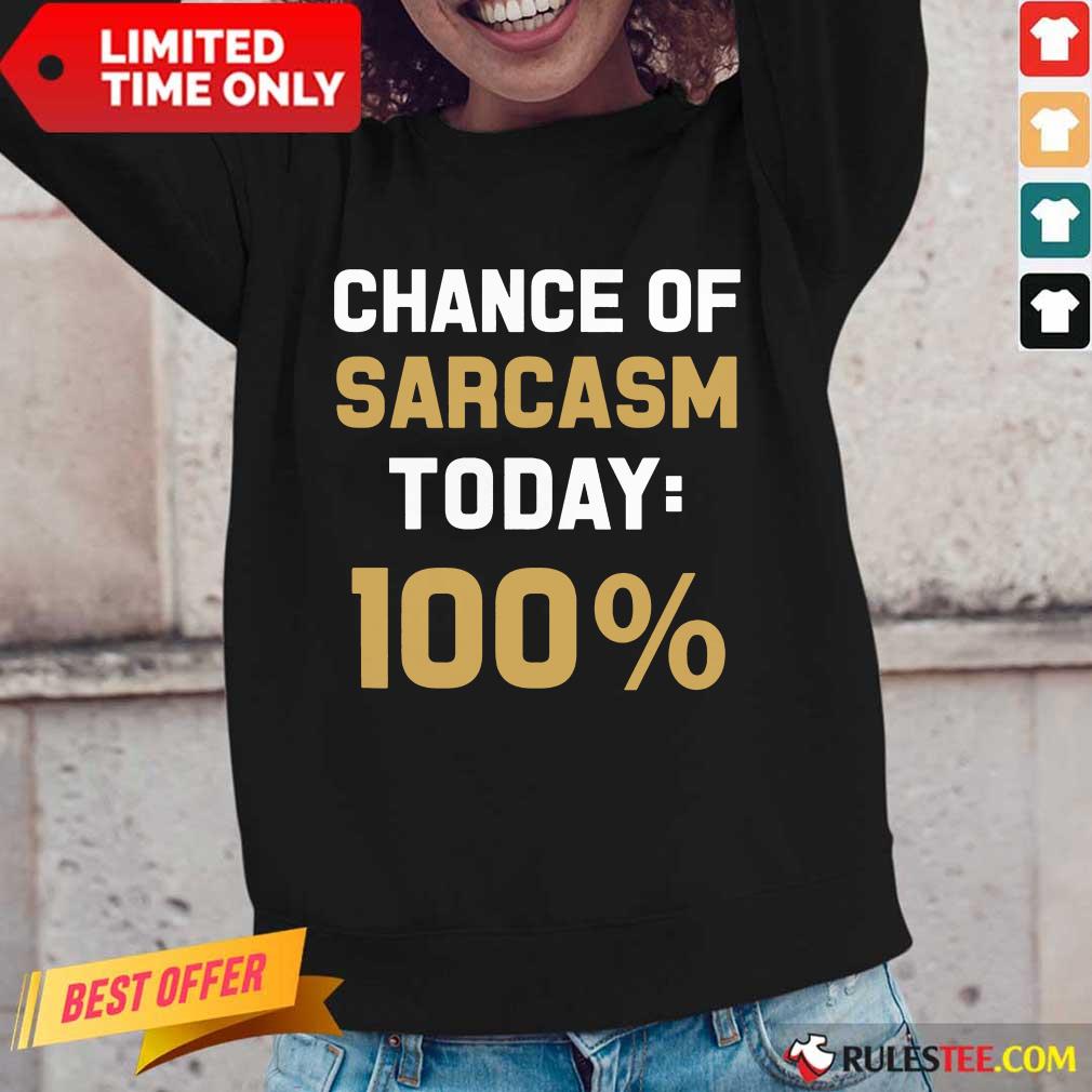 Chance Of Sarcasm Today 100% Shirt - Image 2