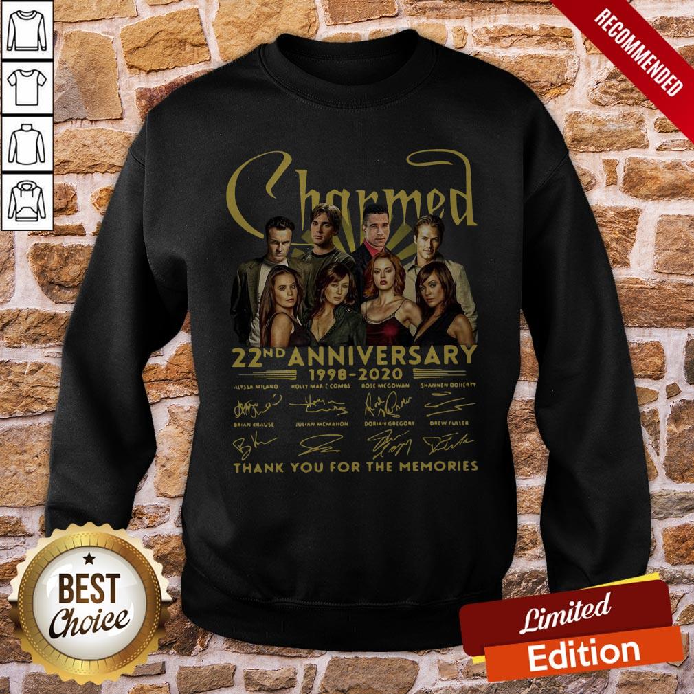 Charmed 22nd Anniversary 1998 2020 Thank You For The Memories Signatures Shirt - Image 4