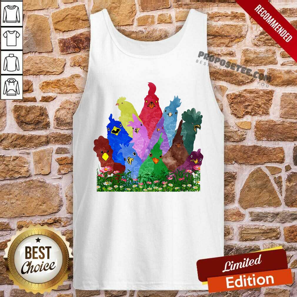 Chicken Rooster Colorful Rainbow Shirt - Image 4