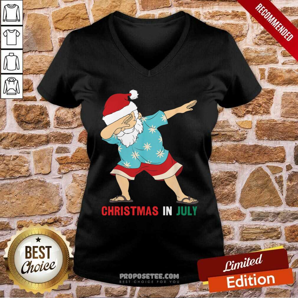 Christmas In July Dabbing Santa Claus Hawaiian Summer Shirt - Image 2
