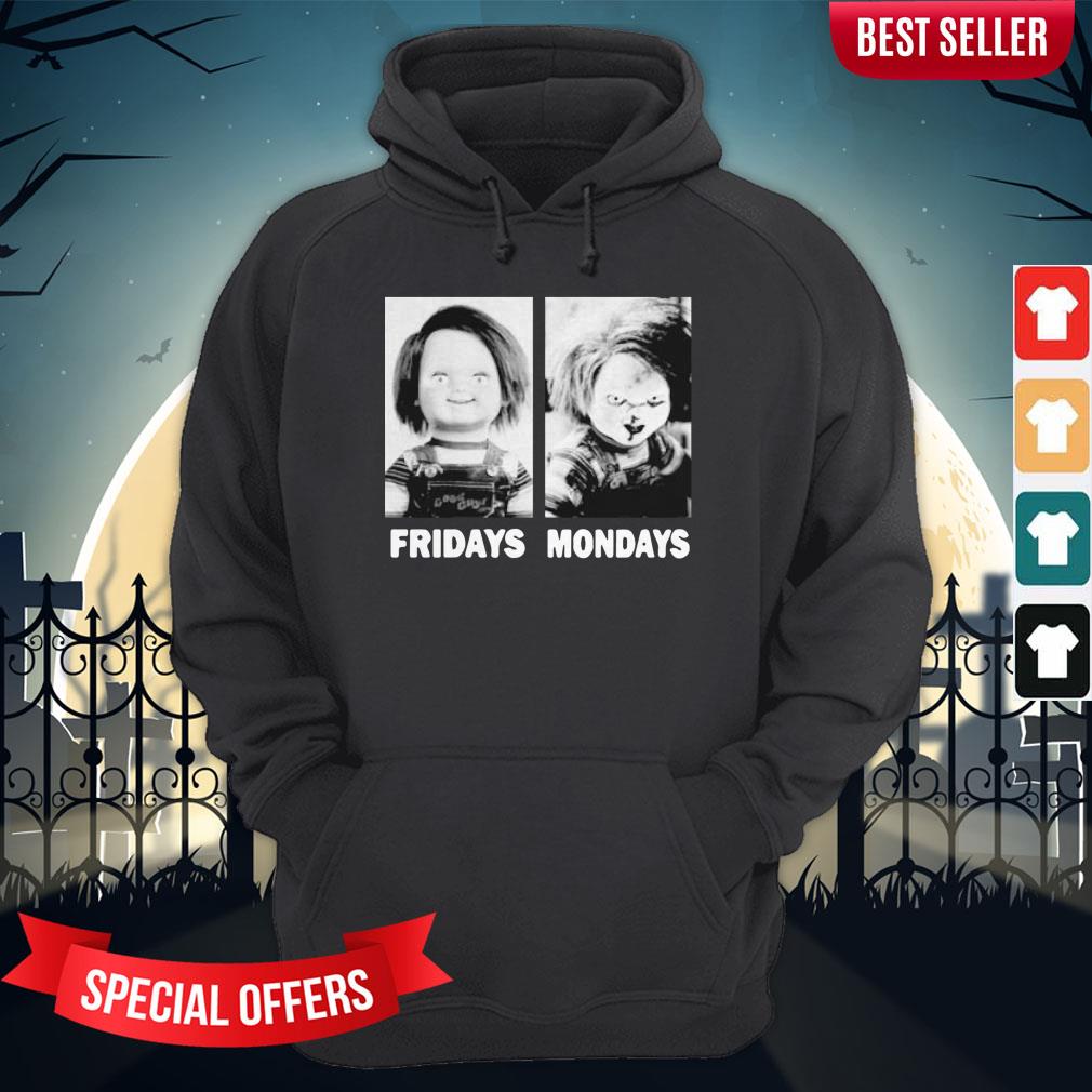 Chucky Doll Fridays And Mondays Halloween Shirt - Image 5