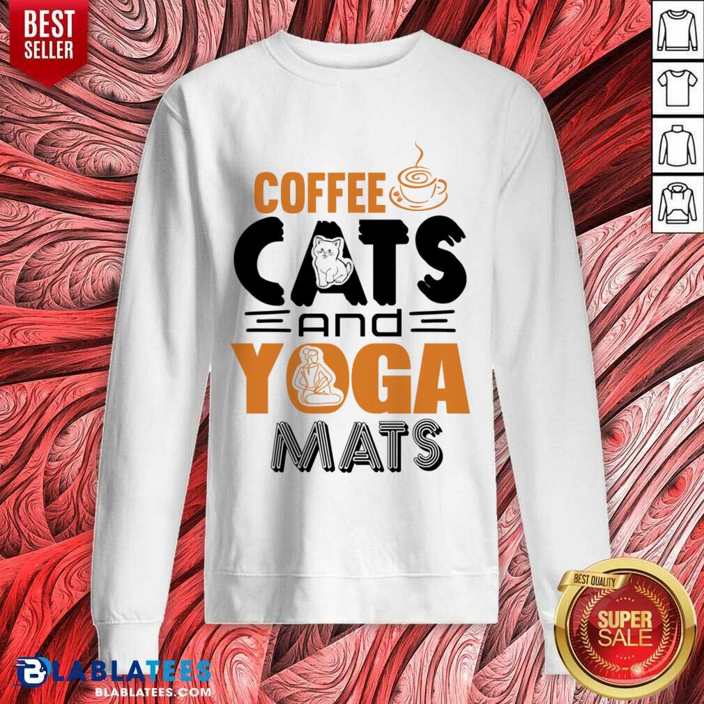 Coffee Cats And Yoga Mats Shirt - Image 4