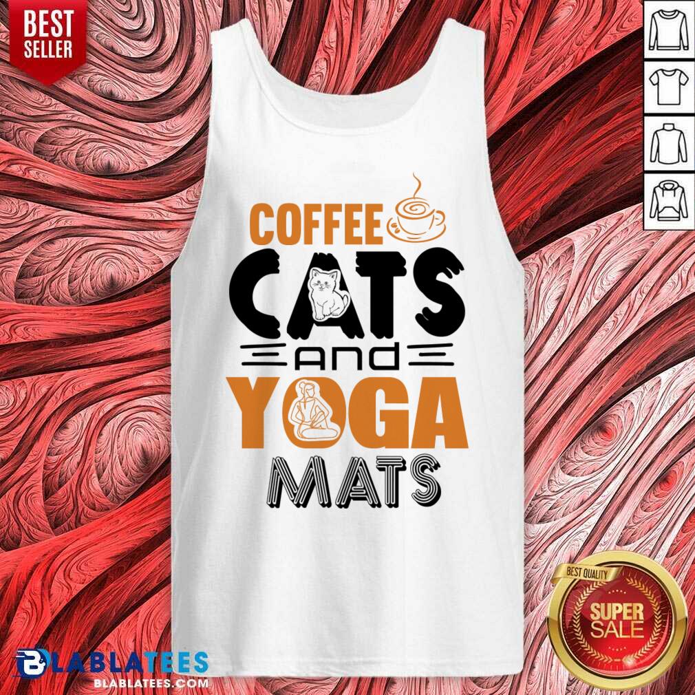 Coffee Cats And Yoga Mats Shirt - Image 3