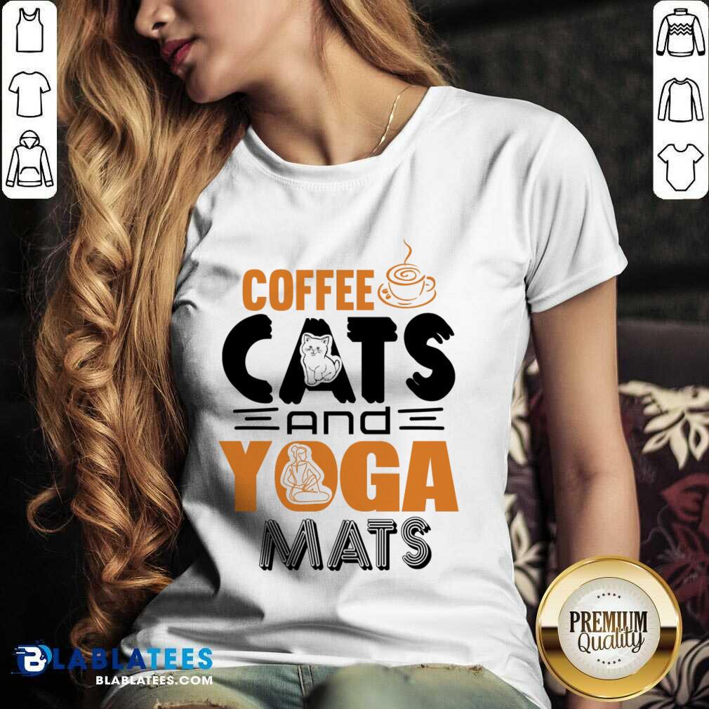 Coffee Cats And Yoga Mats Shirt - Image 2