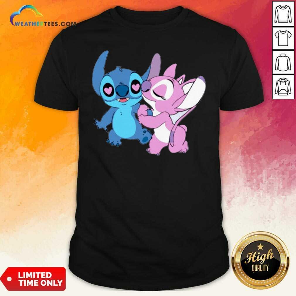 Colorful Couple Stitch Angel Love Shirt