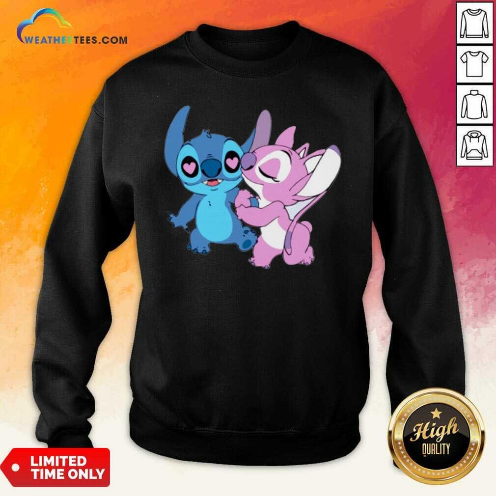 Colorful Couple Stitch Angel Love Shirt - Image 5