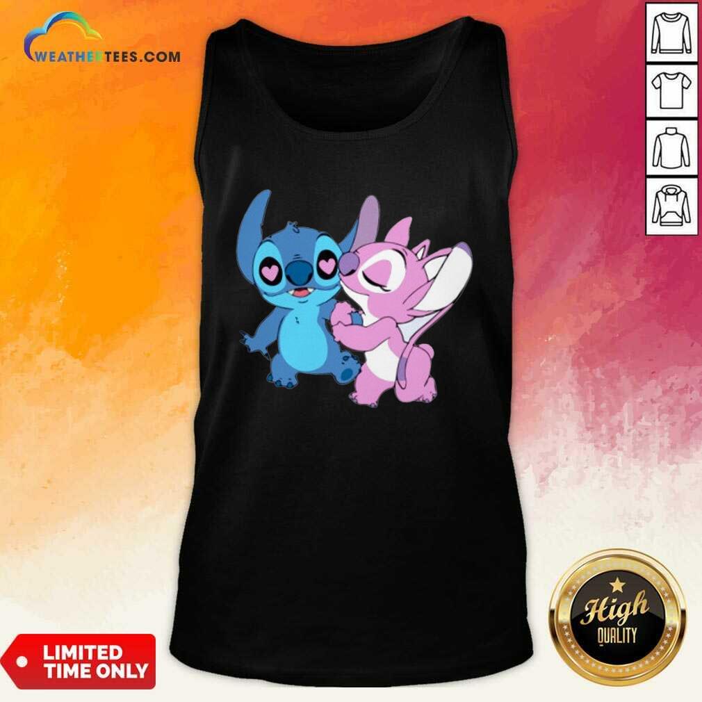 Colorful Couple Stitch Angel Love Shirt - Image 2