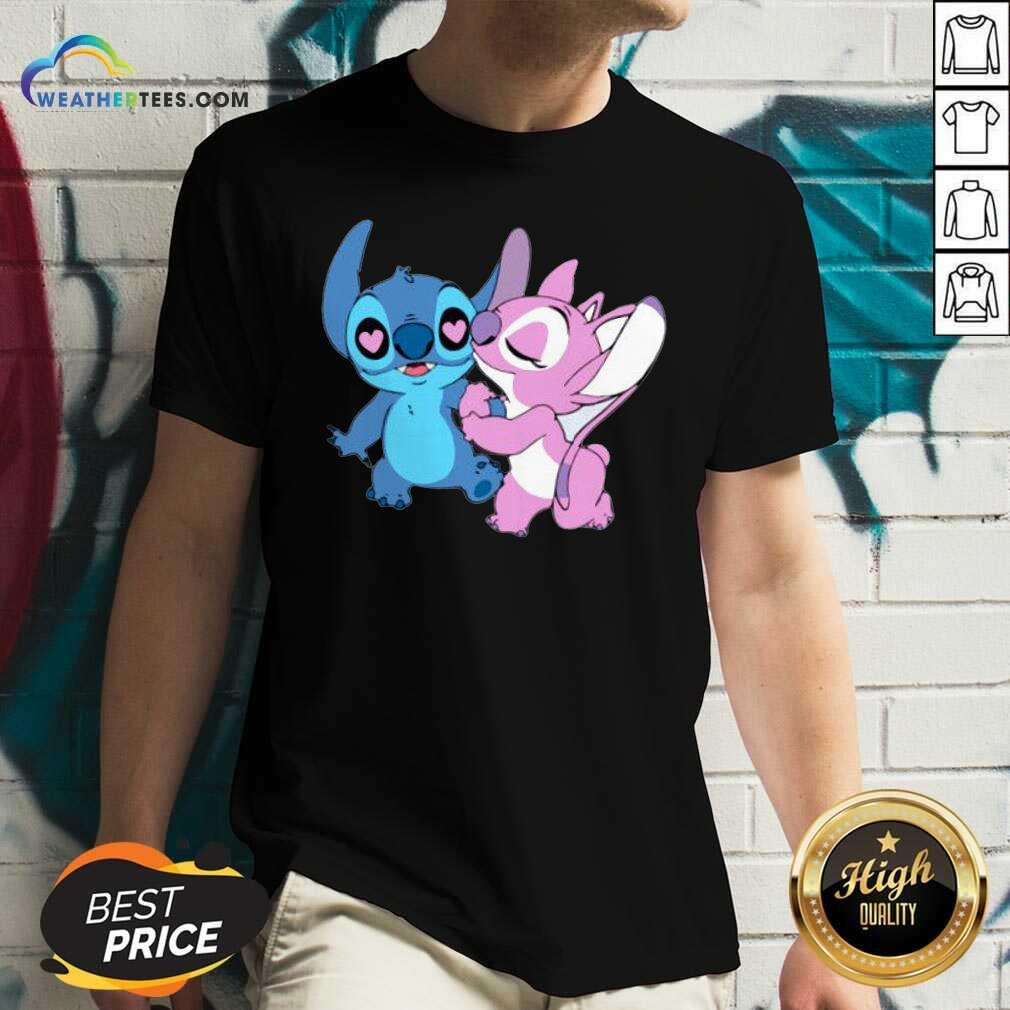 Colorful Couple Stitch Angel Love Shirt - Image 3