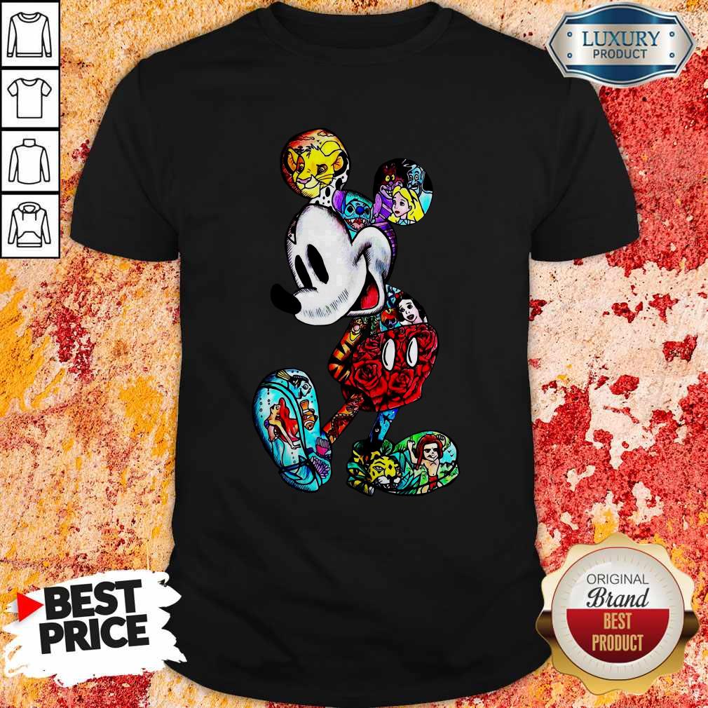 Colorful Disney Characters Mickey Mouse Shirt