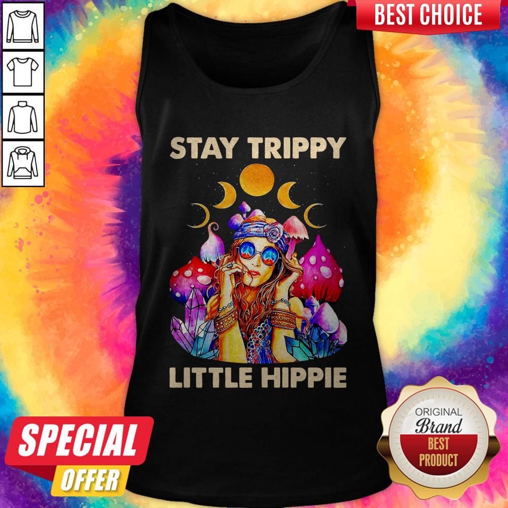 Colorful Hippie Girl Stay Trippy Little Hippie Moon Shirt - Image 2