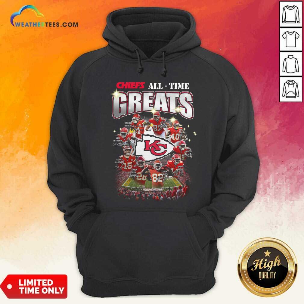 Colorful Kansas City Chiefs All Time Greats Signatures Shirt - Image 2