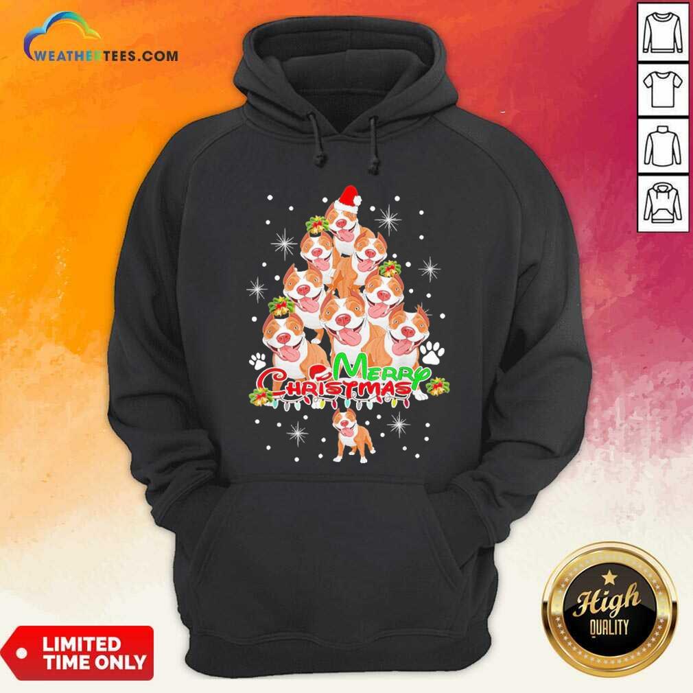 Colorful Merry Pitmas Pitbull Christmas Tree Dogs Shirt - Image 4